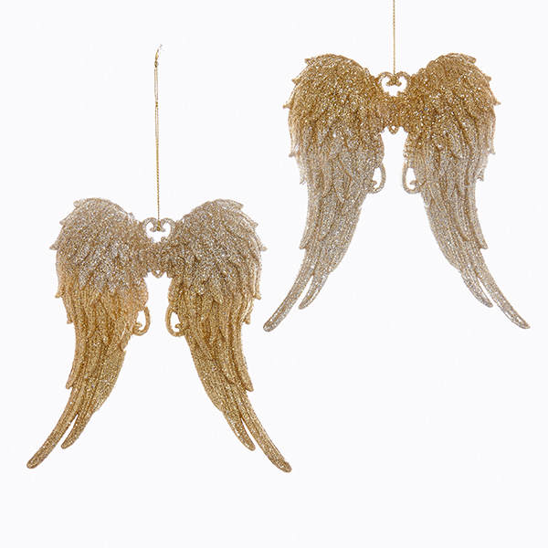Item 106421 Gold/Silver Angel Wings Ornament
