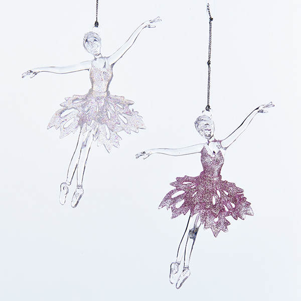 Item 106430 Pink/Clear Ballet Girl Ornament