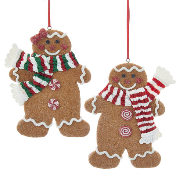 Item 106461 Gingerbread Girl/Boy With Scarf Ornament