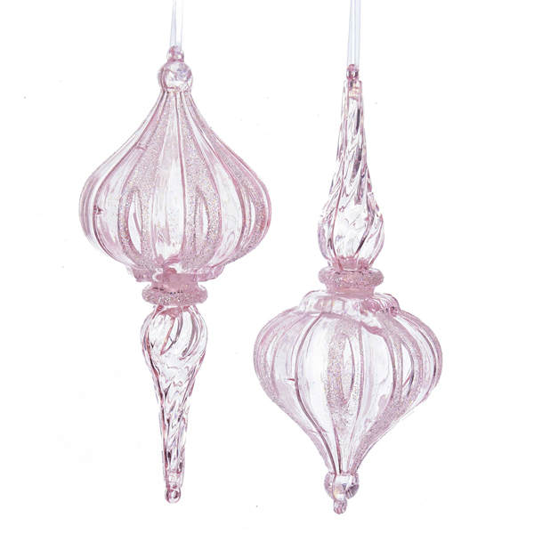 Item 106470 Pink Glittered Icicle Finial Ornament