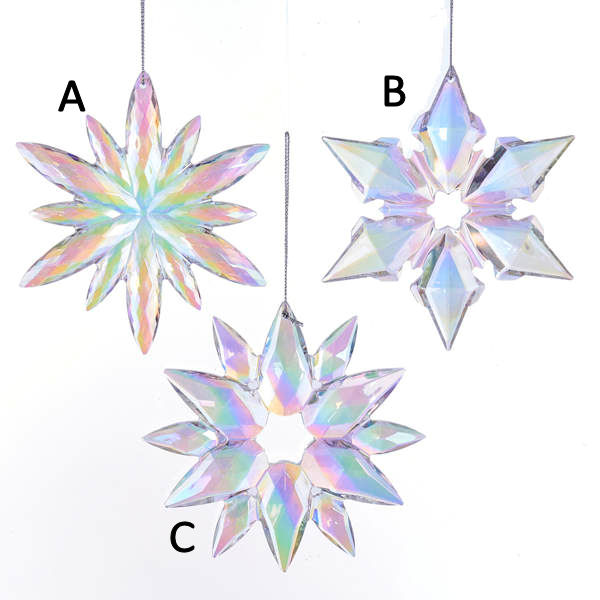 Item 106536 Clear/Iridescent Snowflake Ornament