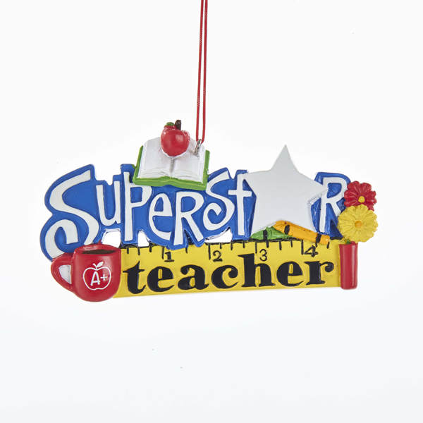 Item 106552 Personalizable Superstar Teacher Ornament