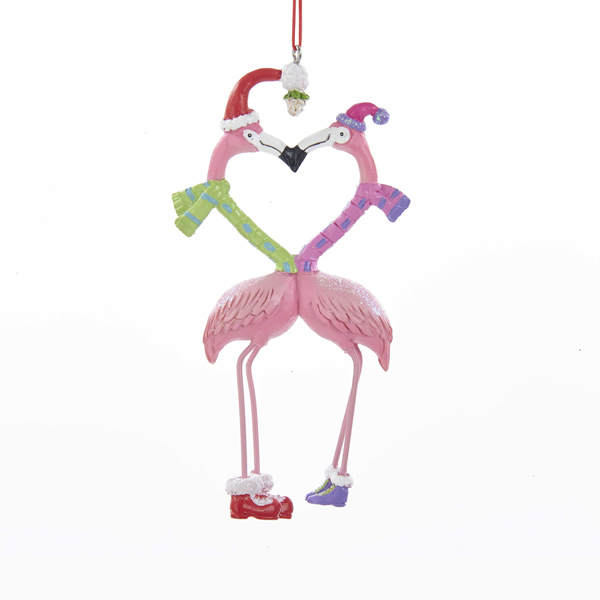 Item 106599 Kissing Flamingos Ornament