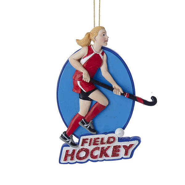 Item 106617 Blonde Girl Field Hockey Player Ornament