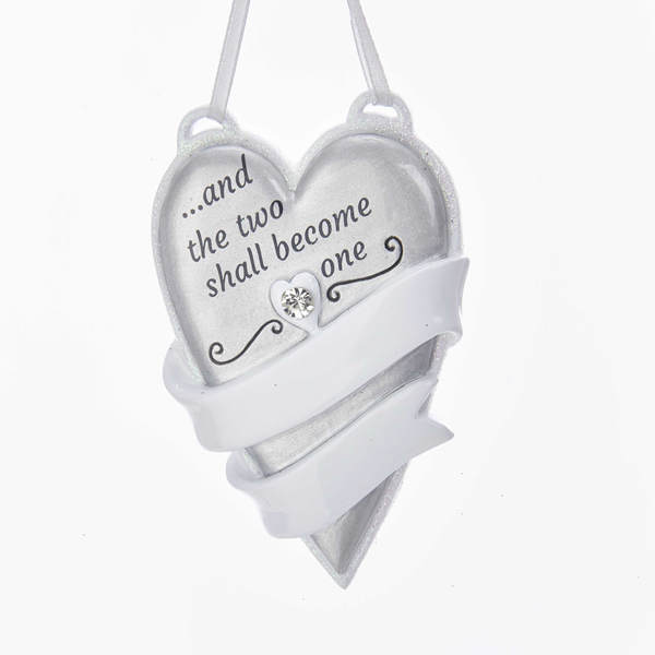 Item 106651 Two Shall Become One Heart Ornament