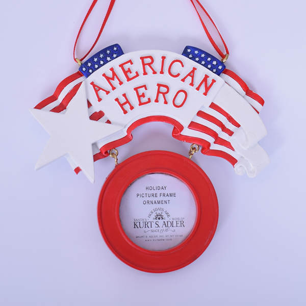 Item 106667 American Hero Photo Frame Ornament