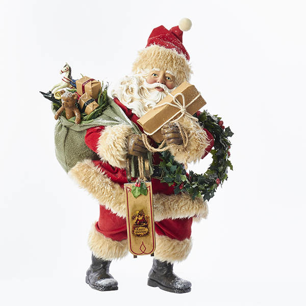 Item 106702 Vintage Santa With Sack/Sled/Wreath