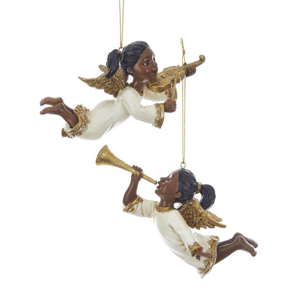 Item 106748 African-American Angel With Instrument Ornament