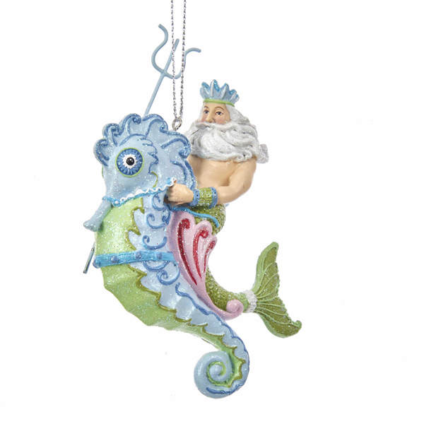 Item 106749 Mermaid Fantasy King Neptune On Seahorse Ornament