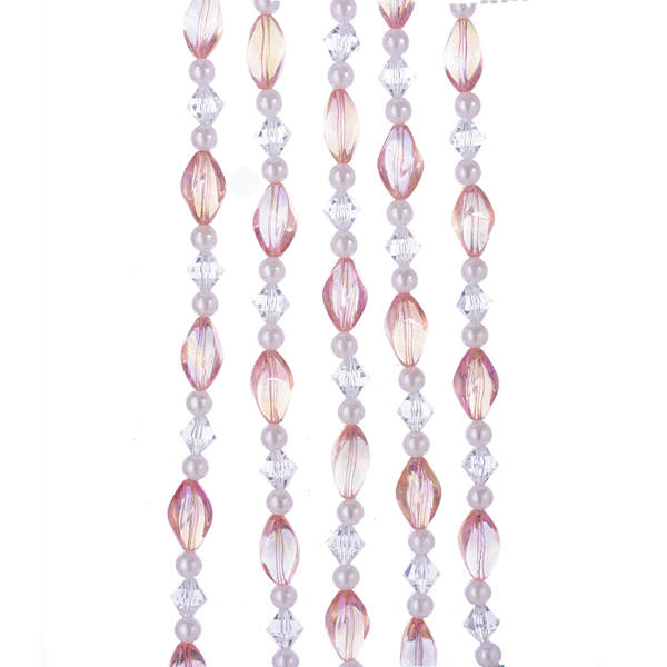 Item 106772 6 Foot Pink/Clear Bead Garland