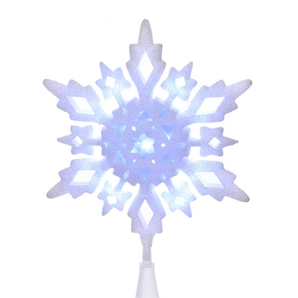 Item 106815 Cool White LED Glittered Snowflake Tree Topper