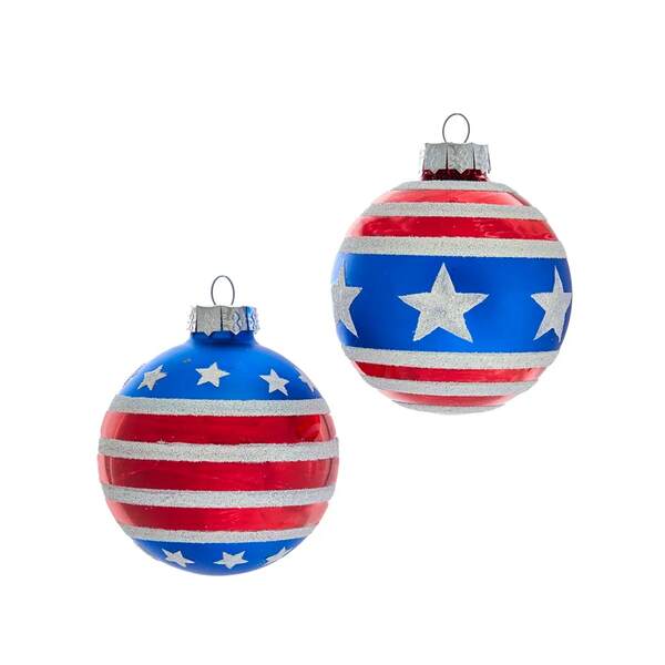Stars and Stripes Glass Ball Ornament - Item 106872 | The Christmas Mouse