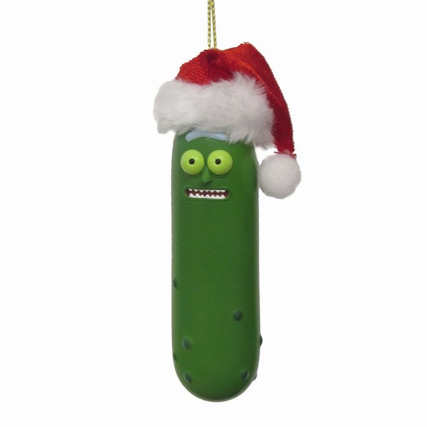 Item 106914 Rick and Morty Pickle Rick With Santa Hat Ornament