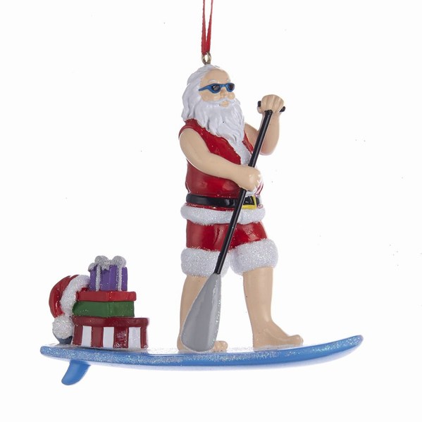 Item 106932 Paddle Board Santa Ornament