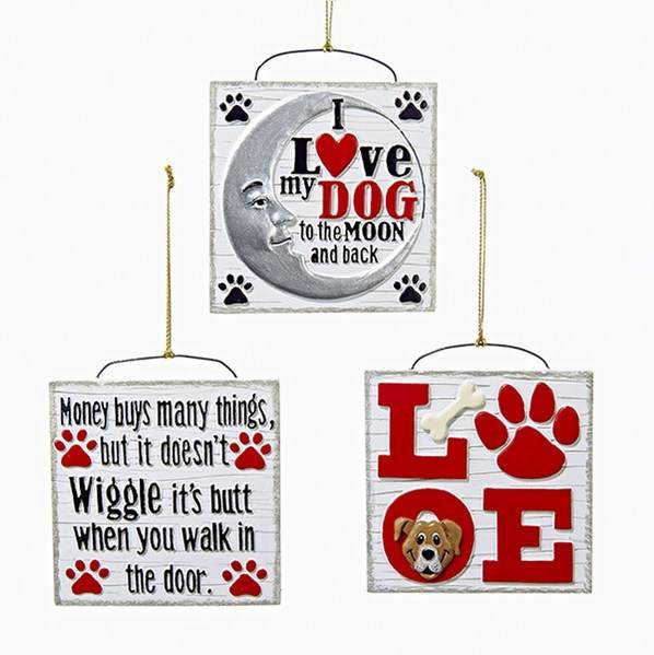 Item 106942 I Love My Dog Plaque Ornament