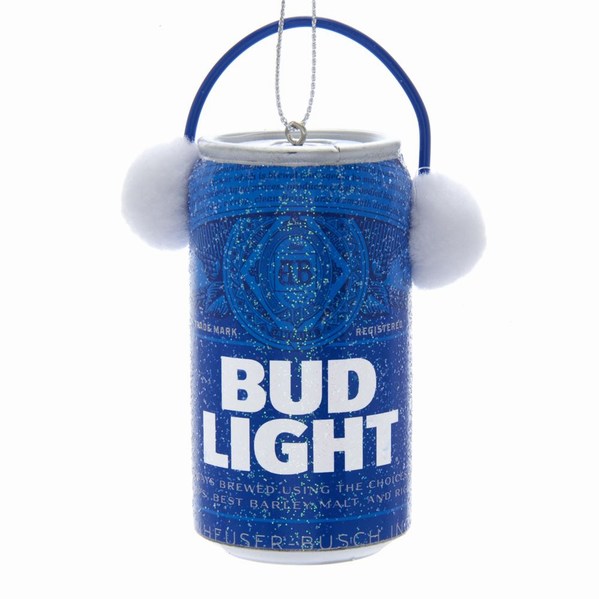Item 106960 Bud Light Can With Ear Muffs Ornament