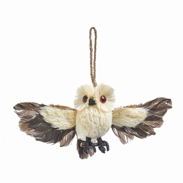 Item 106987 Flying Owl With Feathers Ornament
