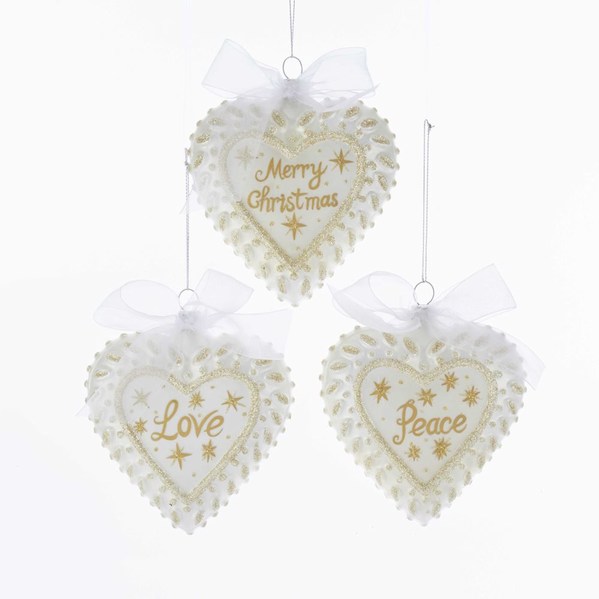 Item 106999 Ivory Heart With Gold Words