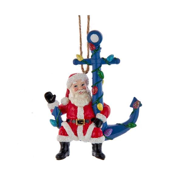 Item 107054 Nautical Santa On Anchor Ornament
