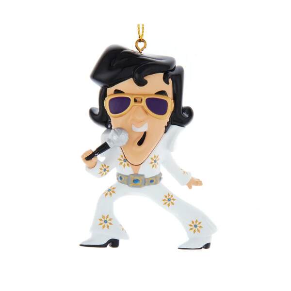 Item 107061 Cartoon Elvis In White Jumpsuit Ornament