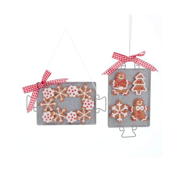 Item 107126 Gingerbread On Metal Tray Ornament