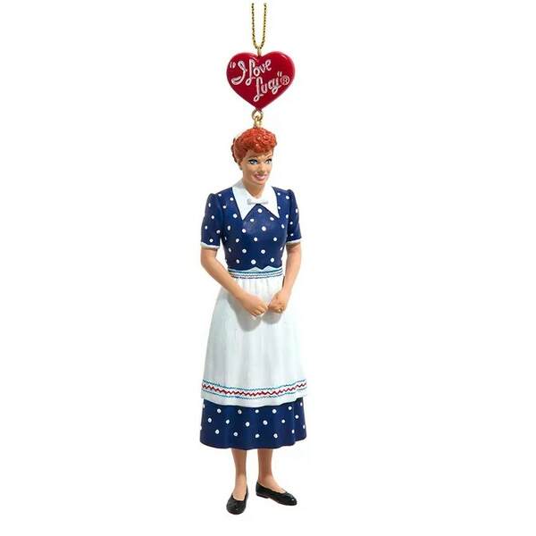 Item 107196 I Love Lucy In Blue Polka Dot Dress Ornament