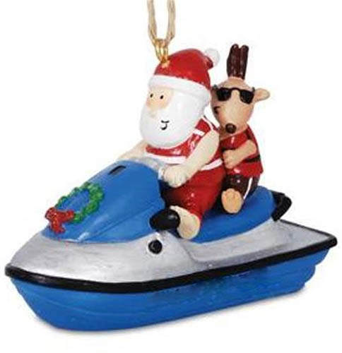Item 108060 Santa and Reindeer Jet Ski Ornament