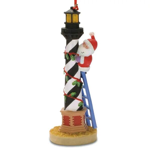 Item 108084 Santa Hatteras Lighthouse Ornament