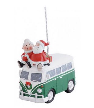 Item 108097 Retro Van With Santa & Mrs. Claus Ornament