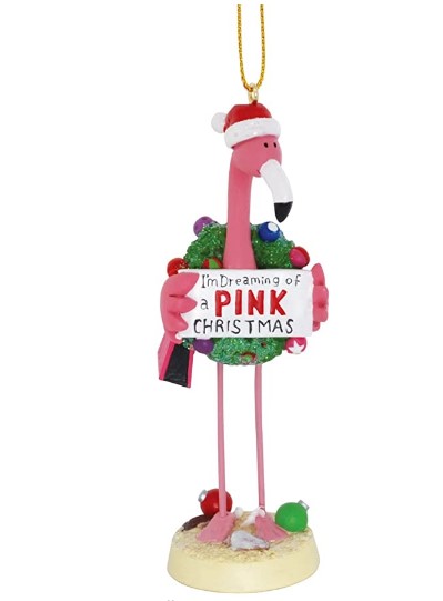 Item 108111 I'm Dreaming Of A Pink Christmas Flamingo Ornament