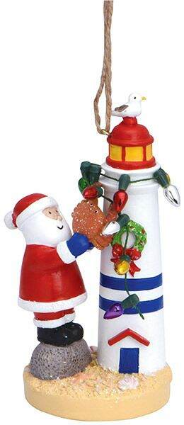 Item 108168 Crab With Santa And Lighthouse Ornament