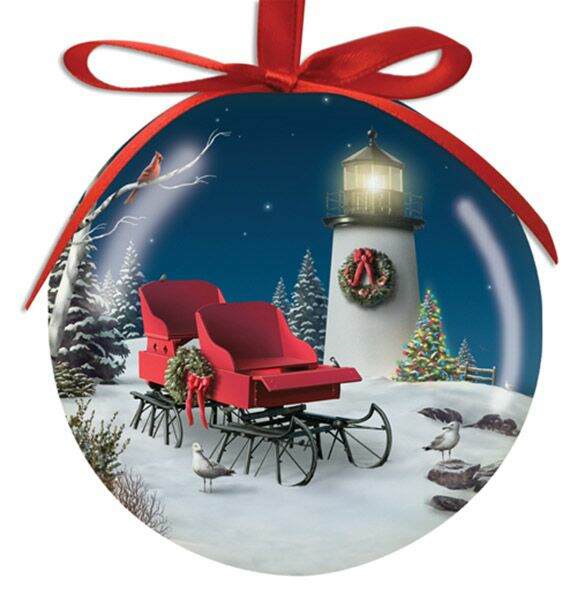 Item 108185 Red Sleigh Ball Ornament