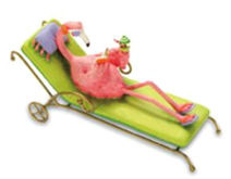 Item 108234 Myrtle Beach Flamingo In Lounge Chair Ornament