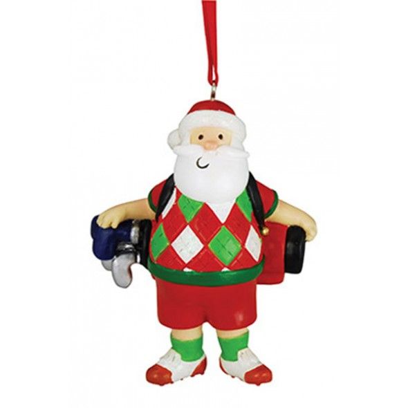 Item 108244 Santa With Golf Bag Ornament