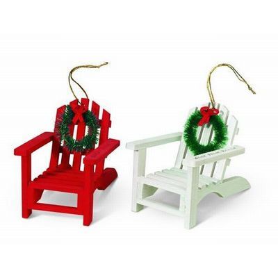 Item 108326 Red/White Adirondack Chair Ornament - Outer Banks