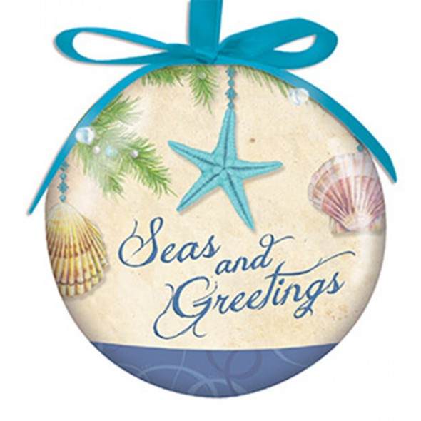 Item 108371 Myrtle Beach Light Up Seas & Greetings Ball Ornament