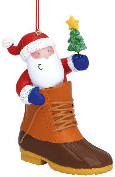 Item 108381 Santa In LL Bean Boot Ornament