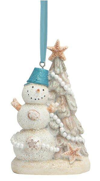 Item 108390 Beachy Snowman Ornament OBX