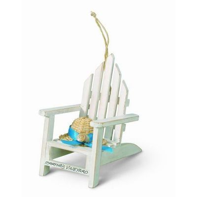 Item 108451 Myrtle Beach White Adirondack Chair With Hat Ornament
