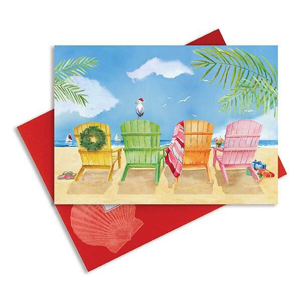 Item 108511 Adirondack Chairs With Seagull Christmas Cards