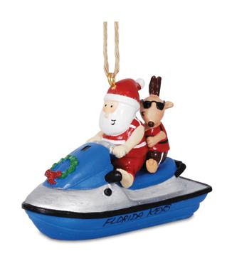 Item 108873 Santa/Reindeer Jet Ski Ornament - Outer Banks
