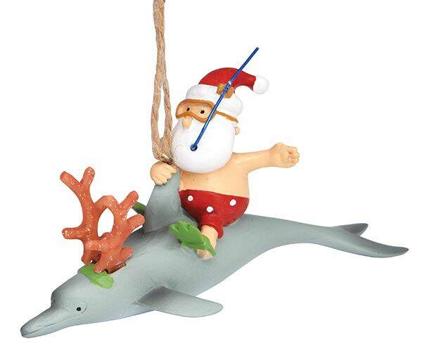 Item 109022 Santa Riding Dolphin Ornament