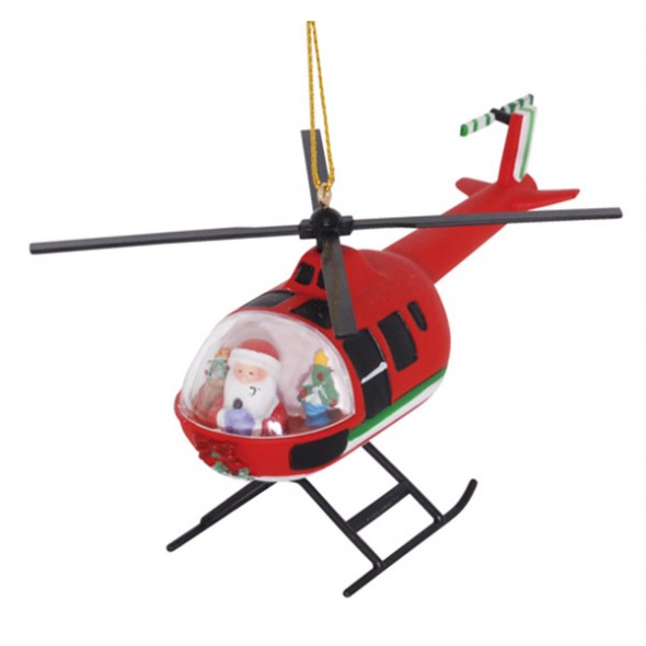 Item 109154 Santa In Helicopter Ornament - Myrtle Beach