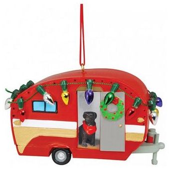Item 109160 Camper With Dog Ornament - Outer Banks