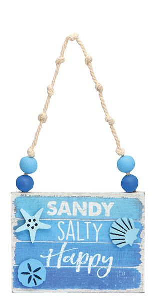 Item 109338 Salty Sandy Happy Sign Ornament