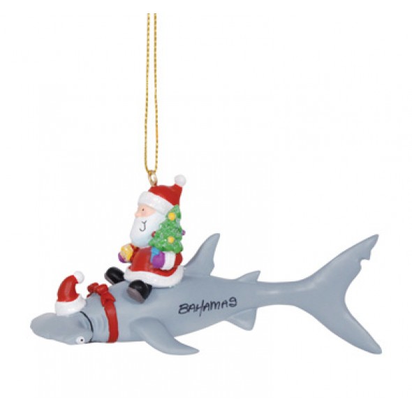 Item 109348 Santa/Hammerhead Shark Ornament - Virginia Beach