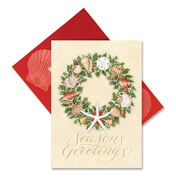 Item 109423 Shell Wreath Christmas Cards