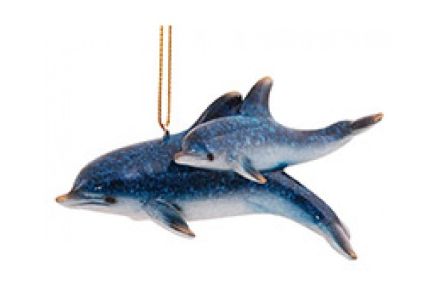 Item 109449 Myrtle Beach Dolphin With Baby Ornament