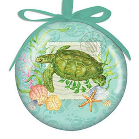 Item 109628 Summer Seas Turtle Ball Ornament - Outer Banks