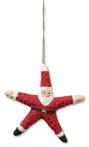 Item 109633 Santa Starfish Ornament - Outer Banks